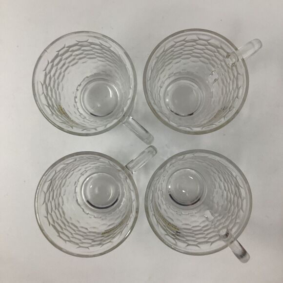 Bärenjäger Barenjager Honey Liqueur Glass Coffee Mug Honeycomb Pattern Set of 4 - Picture 6 of 9